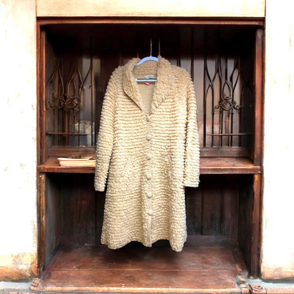Rare Vintage 1960's Hallim Handweavers Wool Coat